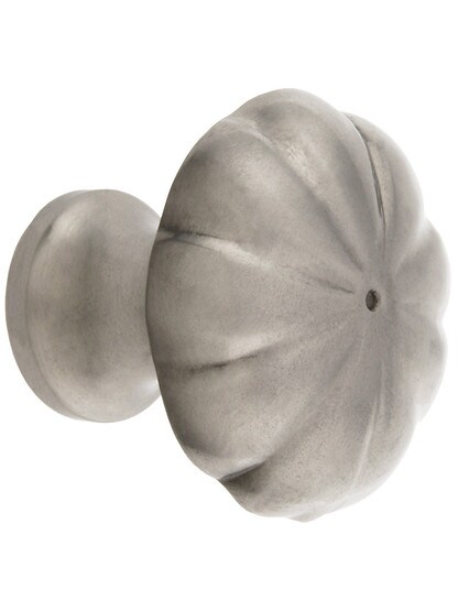 Melon Style Cabinet Knob - 1 1/4 inch Diameter in Satin Nickel.